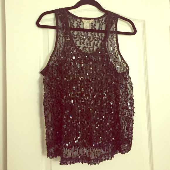 Black Sequin Tank Top ✨