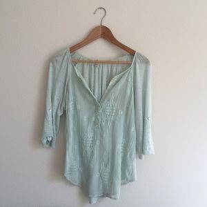 Tiny for Anthropologie Turquoise Peasant Top💐