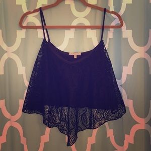 Black Lace Crop Top