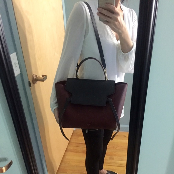 SOLD ---- Celine Mini Belt Bag in Burgundy/Black - Picture 3 of 4