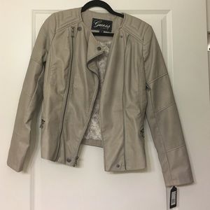 Guess Grey leather jacket-brand new