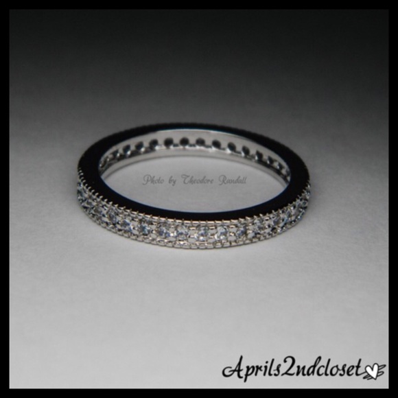 SOLD Diamond Engagement Pave Ring & Band CZ Set - Picture 3 of 4