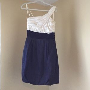 Navy and white dress