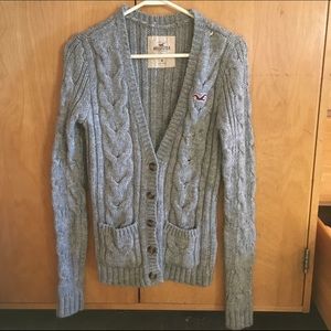 Gray Hollister Cardigan