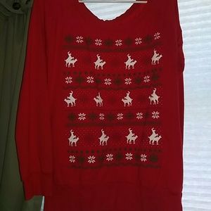 R Rated Christmas sweater.