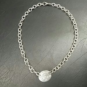 Tiffany oval tag necklace