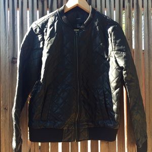 F21 Faux leather bomber jacket