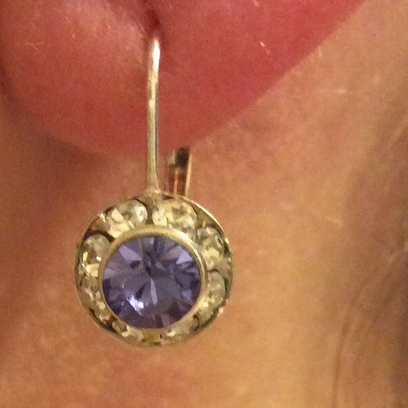 Blue topaz and CZ earrings