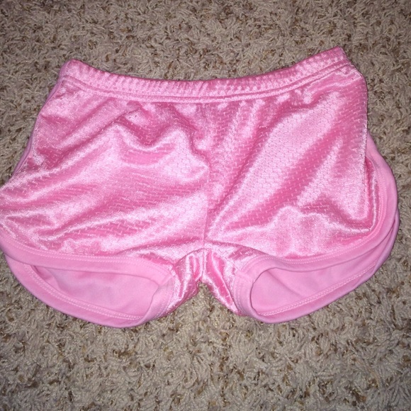 Pink running shorts