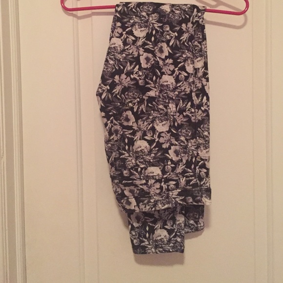 Black and white flower jeans from H&M