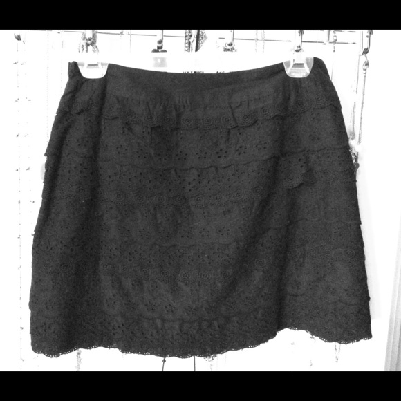 🛍 Sale 🛍 Layered eyelet cotton lace black  skirt