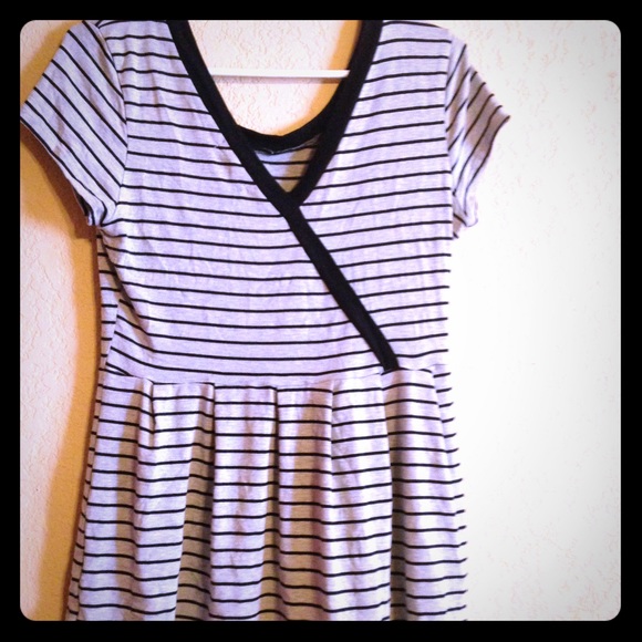 Grey and black striped tee shirt