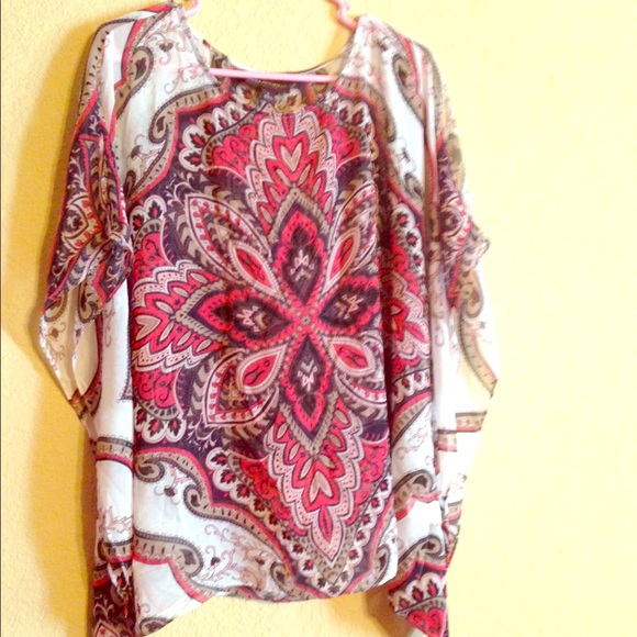 Sheer patterned blouse to go over camisoles