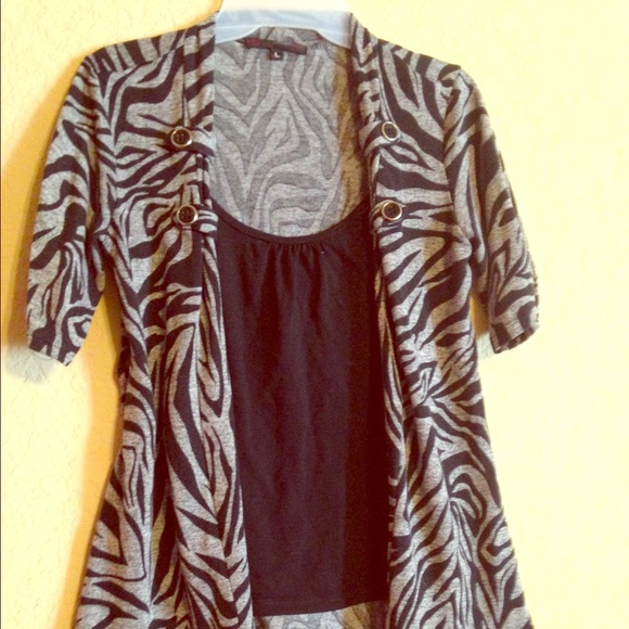 Black and Grey blazer-esque blouse