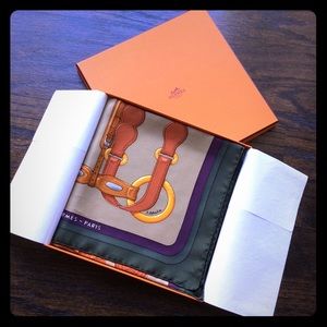 Hermès Paris "Coaching" silk scarf