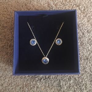 Sapphire angelic earring and necklace set
