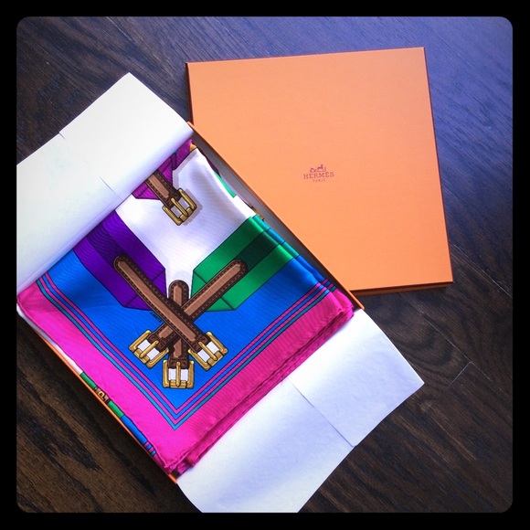 Hermès Paris - Vintage "Sangles" silk scarf