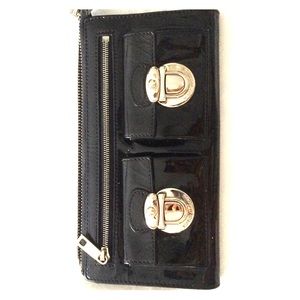 New Marc Jacob black patent leather clutch wallet