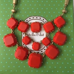 Olivia Bib Necklace, orange by Stella & Dot