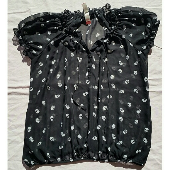 Skull Print Blouse