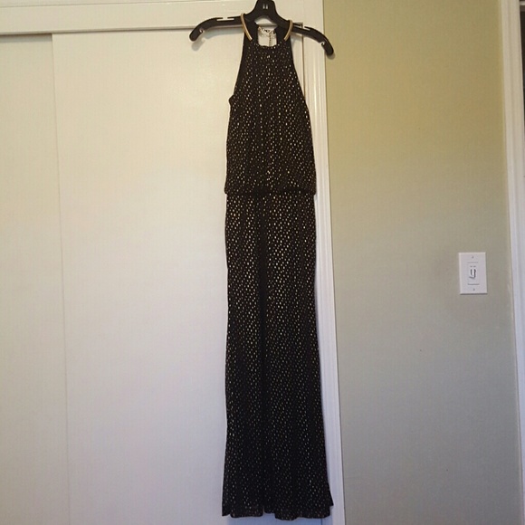Black & Gold polka dotted pantsuit
