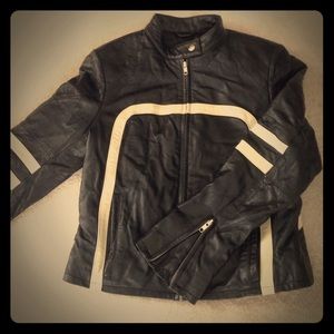 Black leather cycle jacket size small