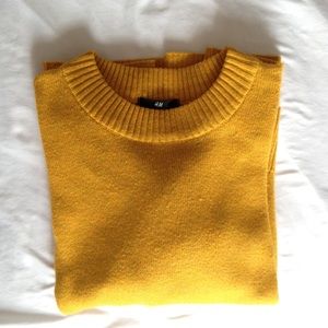 Mustard Yellow Cropped  Sweater