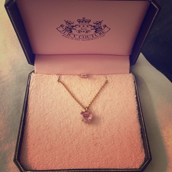 Juicy Pink Heart Rhinestone Necklace 💕