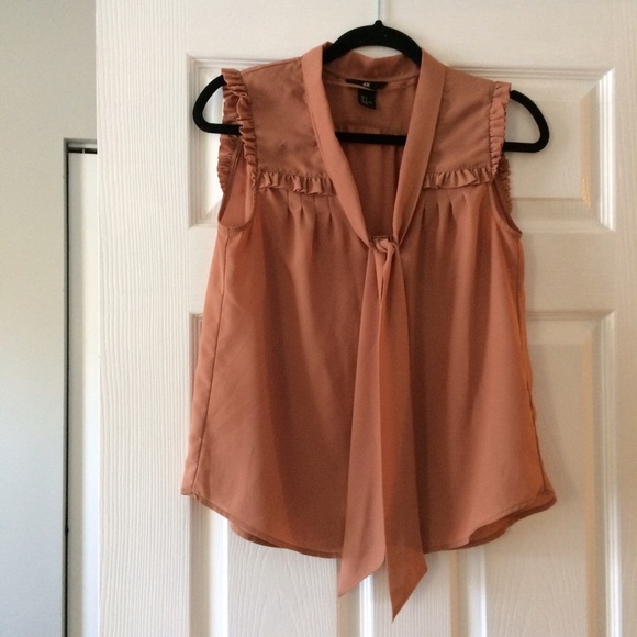 H&M Orange Tie Front Blouse