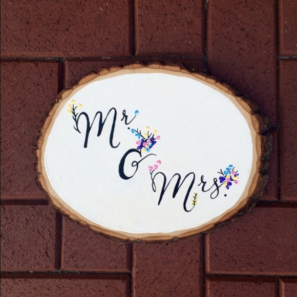 Mr. & Mrs. Hand painted wedding sign.