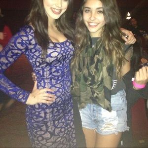 Royal Blue & Tan laced BCBG Dress