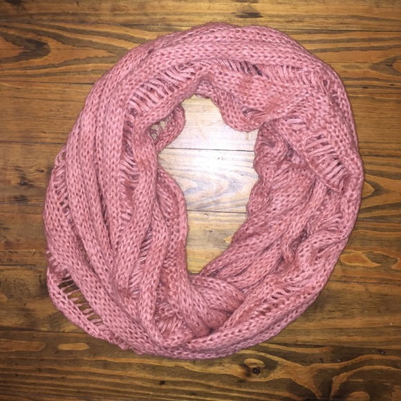 Rose Knit Infinity Scarf