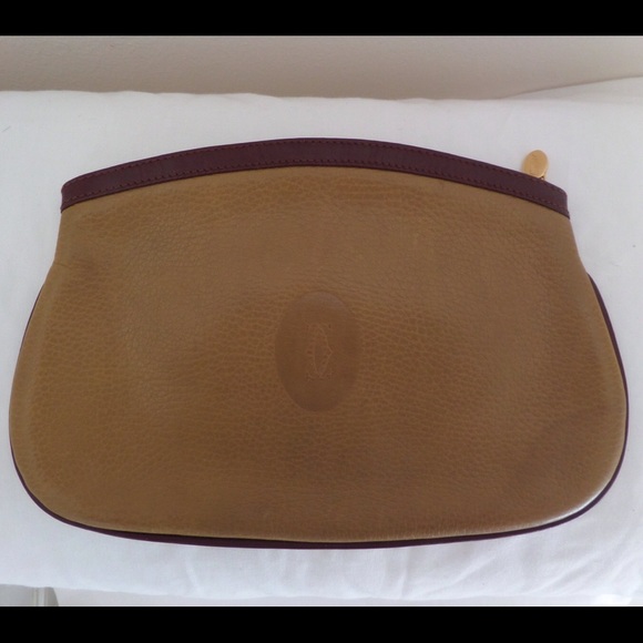 CARTIER Must de Cartier Tan Leather Clutch Pouch