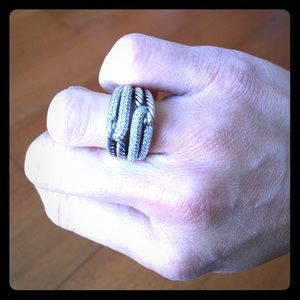 David Yurman Labyrinth Double Loop Ring w/diamonds