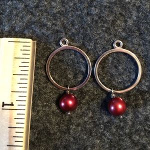 Pandora magenta pearl earring charm