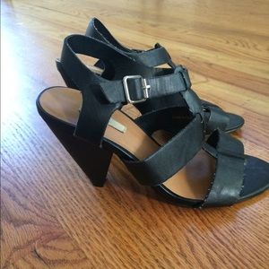 Black gladiator heeled sandal