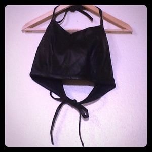 Black LEATHER Halter Top Black LEATHER Halter Top