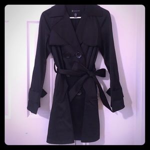 Black Satin Trench Coat