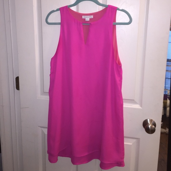 Hot Pink Eyelet Dress- ruffled bottom