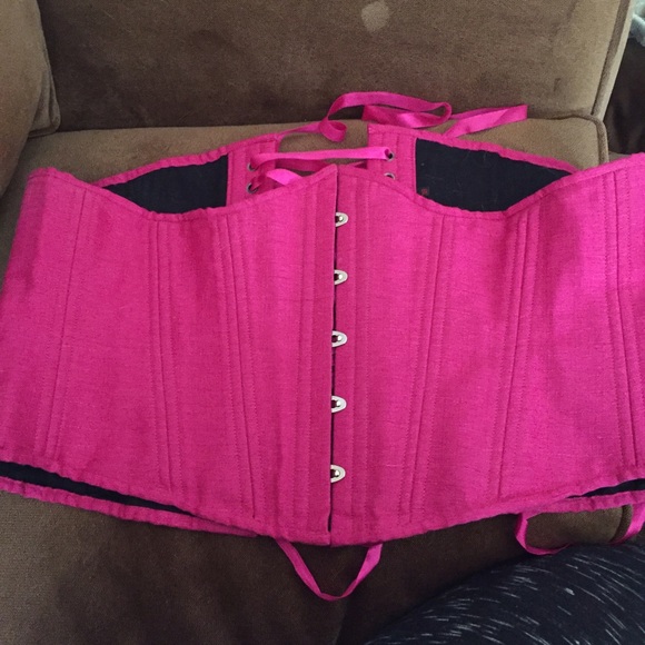 Glittery Hot Pink Underbust Corset Sz38