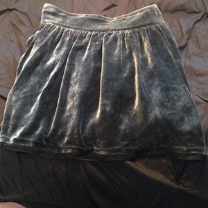Gray velvet skirt