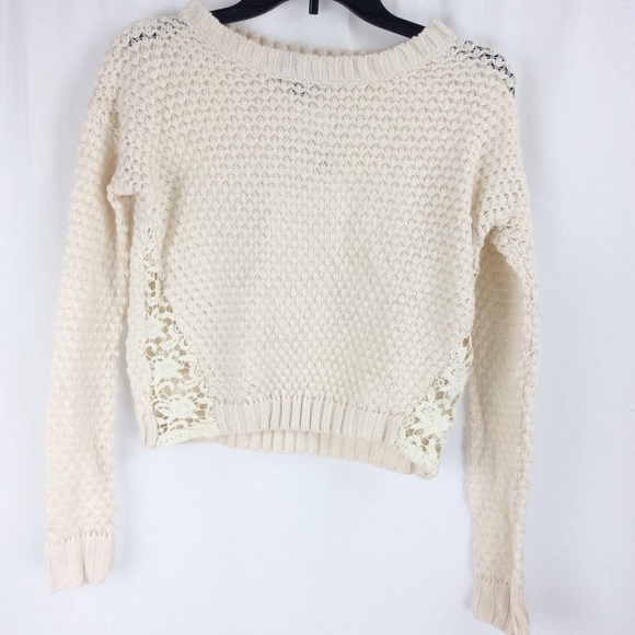 NWT Open Knit Crop Pullover Sweater