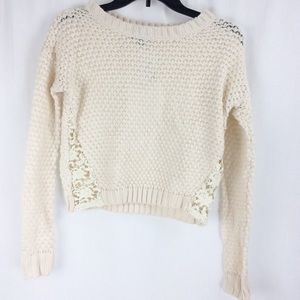 NWT Open Knit Crop Pullover Sweater