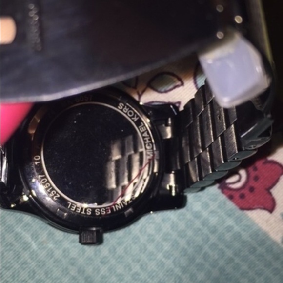 Black and gold Mk watch main image 3