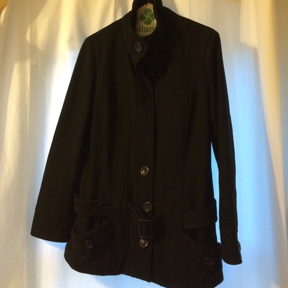 Black wool pea coat