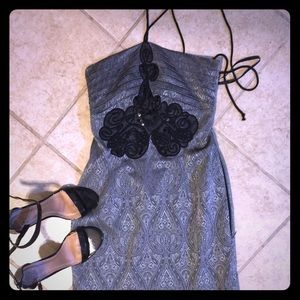 Bebe appliqué open back cocktail dress ❤️