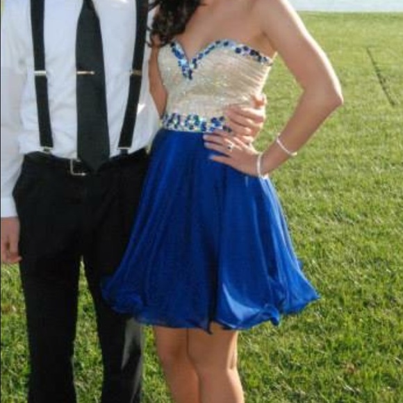 A Short Sherri hill blue dress - Picture 2 of 2