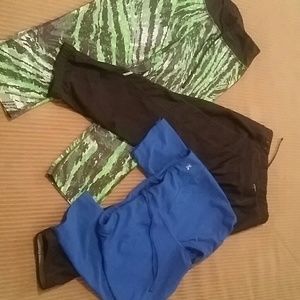 Bundle of three cropped workout capris