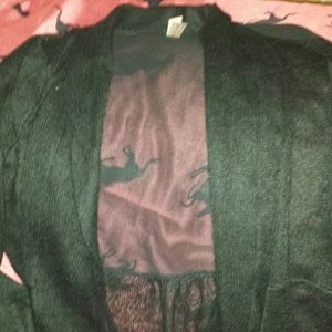 CUTE BLACK CARDIGAN WITH SHEER BACK