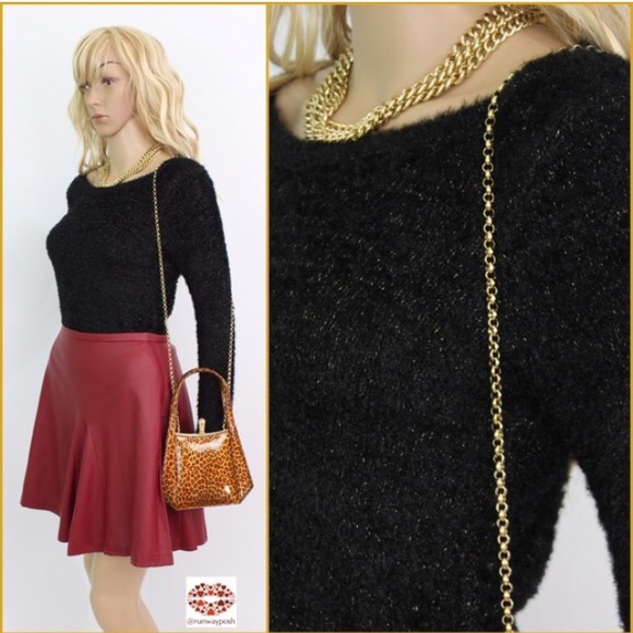 ⭐️HP⭐️NWOT. GOLD BLACK SWEATER - Picture 3 of 4